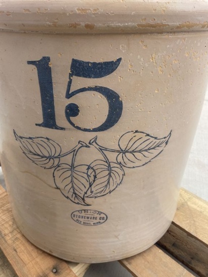 15 Gallon Double Elephant Ear Crock w/Union Stoneware  Oval