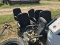(6) Used black leather office chairs