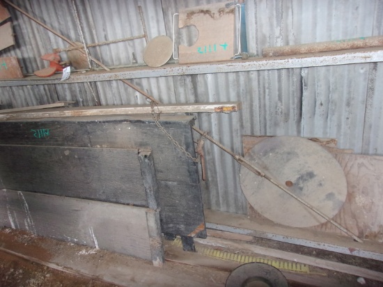 Skis, Sideboard, Metal, and Pipe