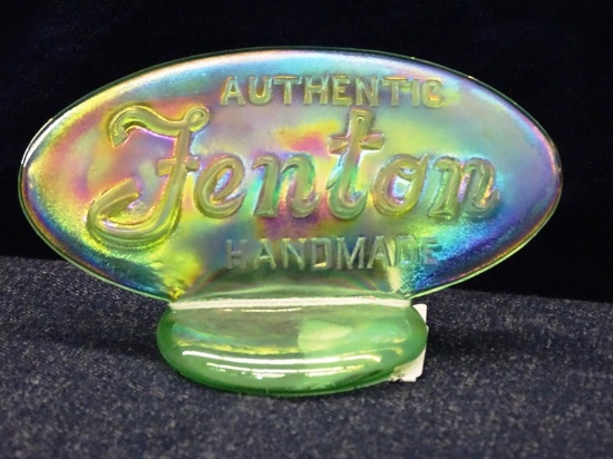 Glass Fenton Store Advertising Sign