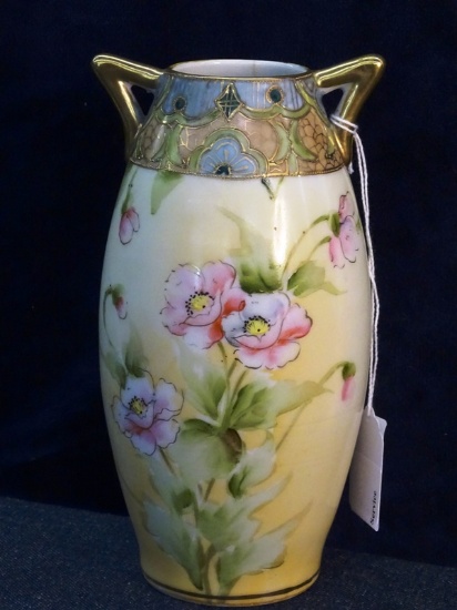 Hand Painted Nippon handled Vase