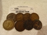 Lot Of 8 Early British Pennies