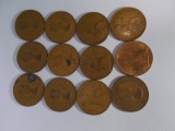12 British Pennies From 1960's