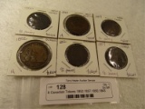 6 Canadian Tokens 1852,1857,1850,1843