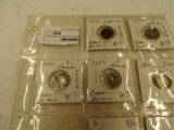 10 British 3 Pence Coins Silver