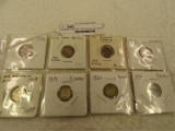 8 British 3 pence Coins Some Are Silver