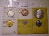 6 Canadian Coins 1910,1914,1943,1958,(2) 1967