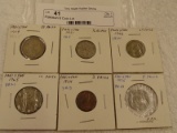 Pakistan 6 Coin Lot 1964,1965,1968,1969,1975,1951