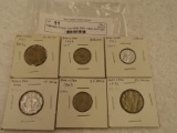 Pakistan 6 coin Lot 1948,1961,1963,1971,(2) 1976