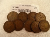 Lot Of 10 Early British Pennies