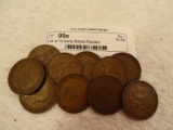 Lot of 10 Early British Pennies