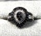 10 KT Gold Ring with Diamond Baguettes & Black