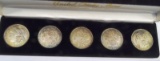 5 SILVER Morgan Dollars 1883O,1884,1885,1897S,1898