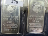 2 Englehard Silver Bars 10 Troy ea C649712 &C64971