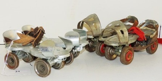 2 Pair Vintage Roller Skates