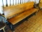 Antique Wooden Bench with Cast Iron Legs