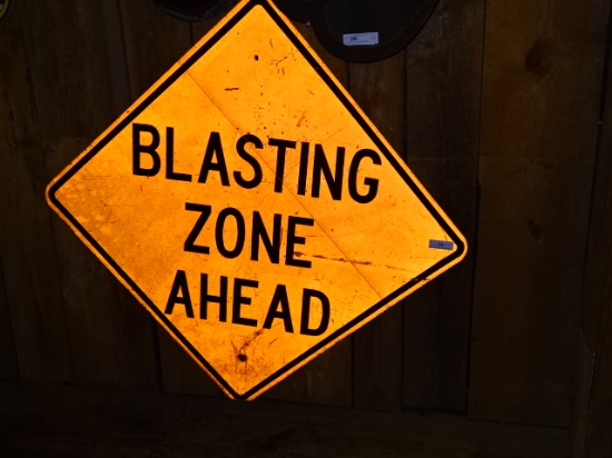 Blasting Zone Ahead Sign