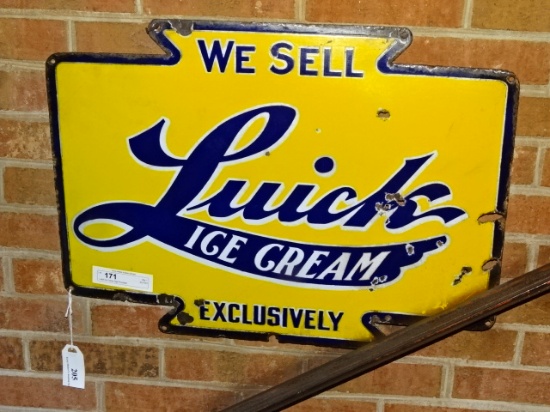 Luick Ice Creme Sign Porcelain