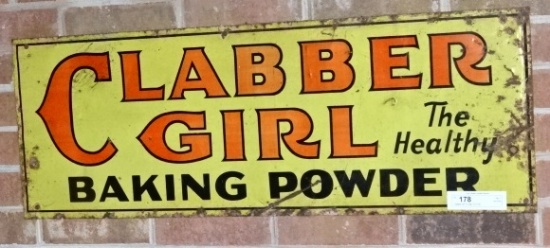 Clabber Girl Tin Sign 12" X 34"