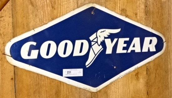 Goodyear Porcelain Sign 1966 13" X 27"