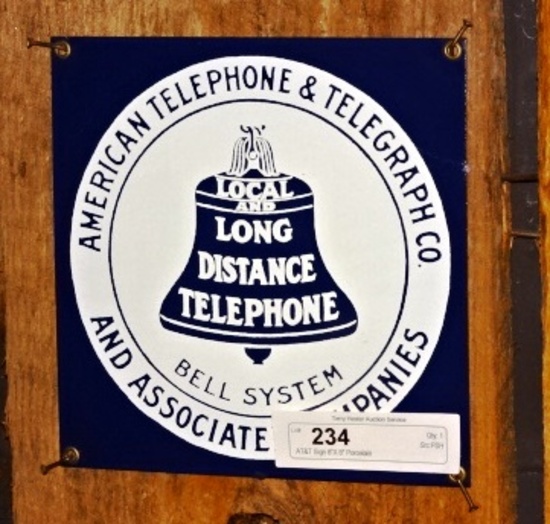 AT&T Sign 8"X 8" Porcelain
