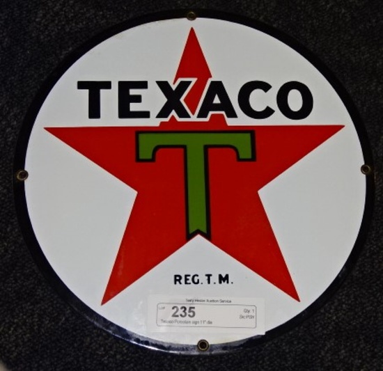Texaco Porcelain sign 11" dia
