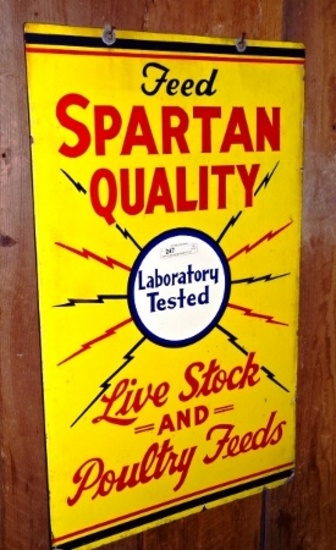 Spartan Quality Feed Sign Porcelain 21" X 34"