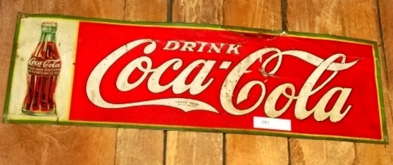Embossed Coca Cola 1932 Sign 18" X 35"