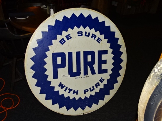 Pure Oil sign 41" Dia Porcelain Double Sided