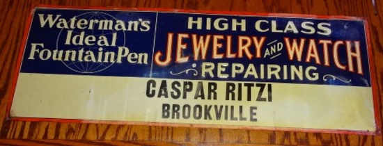 High Class Jewelry & Watch Tin Sign