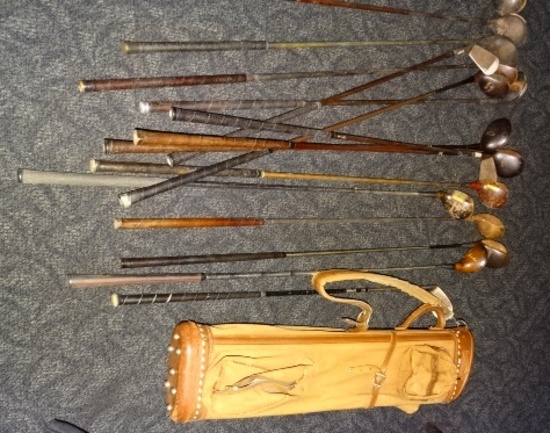 Vintage Golf Clubs and Bag