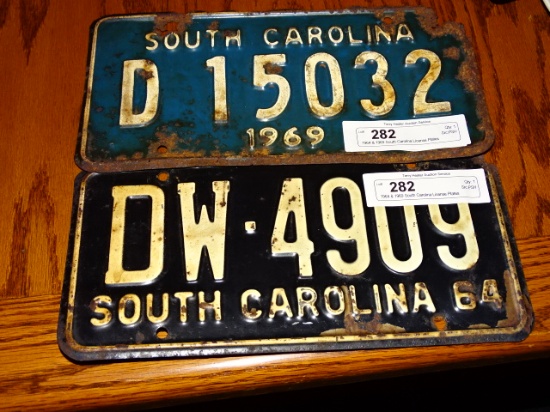 1964 & 1969 South Carolina License Plates