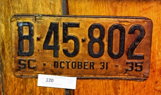 1935 South Carolina license Plate