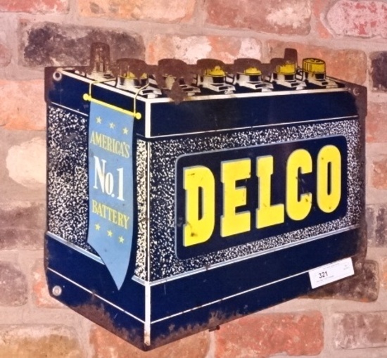 Delco Sign 17X23" Porcelain