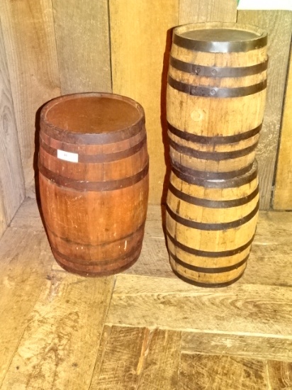 3 Wooden Keg Barrels
