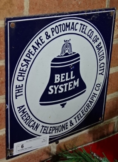 Bell System Sign Porcelain
