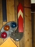 Railroas Crossing Sigh Red,Blue Yellow