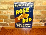Tin Rose Bud Chew Tobbacc0 Sign