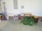 wall lot mops, shower chair, artificial plants