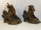 Hollow Bronze Native American Bookends-Very Detail