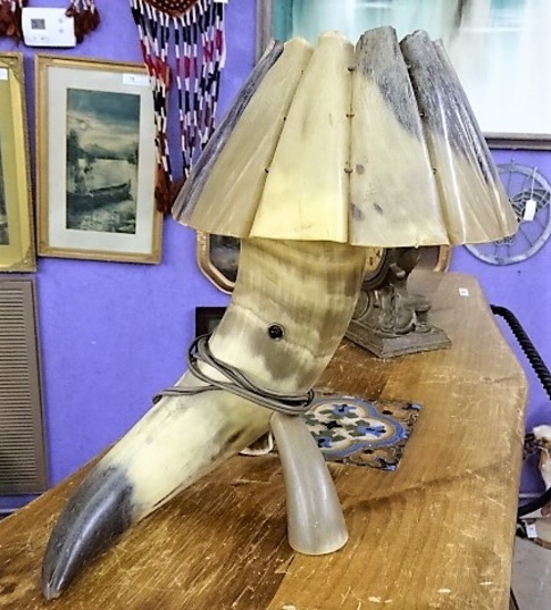 Very Unusual Horn Lamp-14" Tall