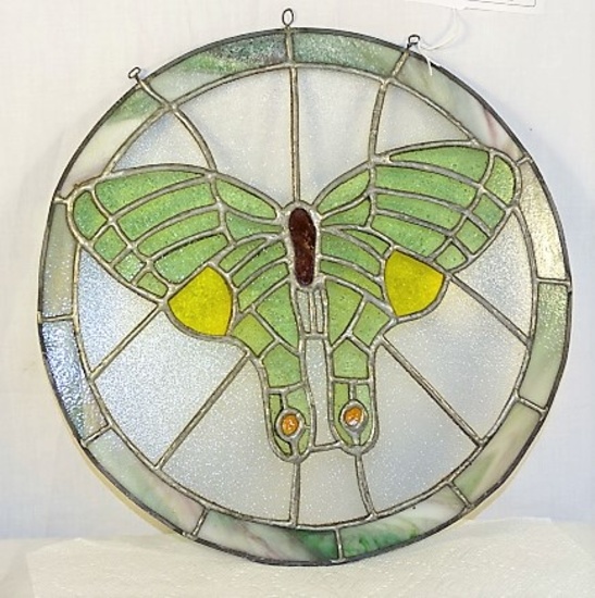 Round Stained Glass Butterfly 12" Diameter