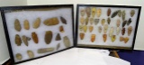 Native American Arrowheads In Display Box