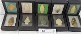 10 Native American Individually Boxed Arrowheads