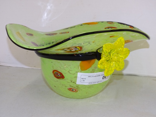 Murano Hat w/Black Applied Band & Flower