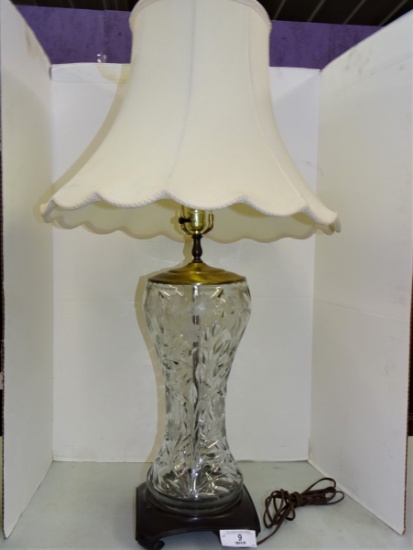 Large Crystal Lamp 38" witk Crystal Finial