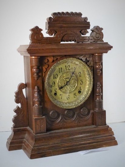 Ingerham Mantle Clock Walnut Case 14" X16"