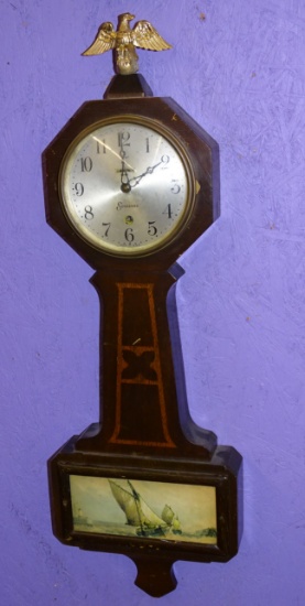 Sessions Banjo 8 Day Clock With Eagle On Top