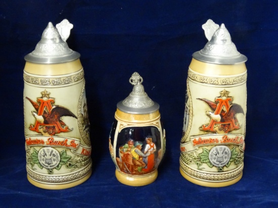 3 Stein's Anheuser-Bush & German