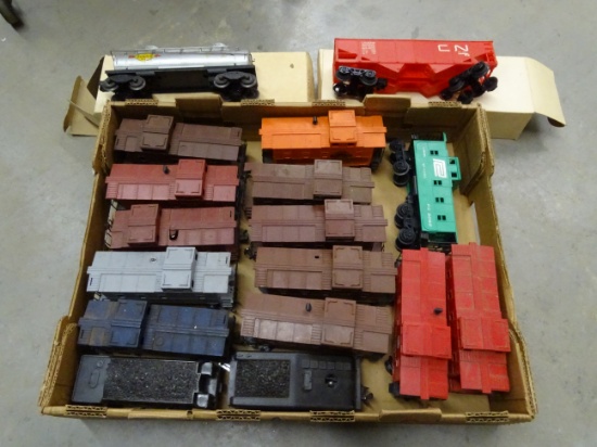 Box Lot of 17 Lionel Train Cars
